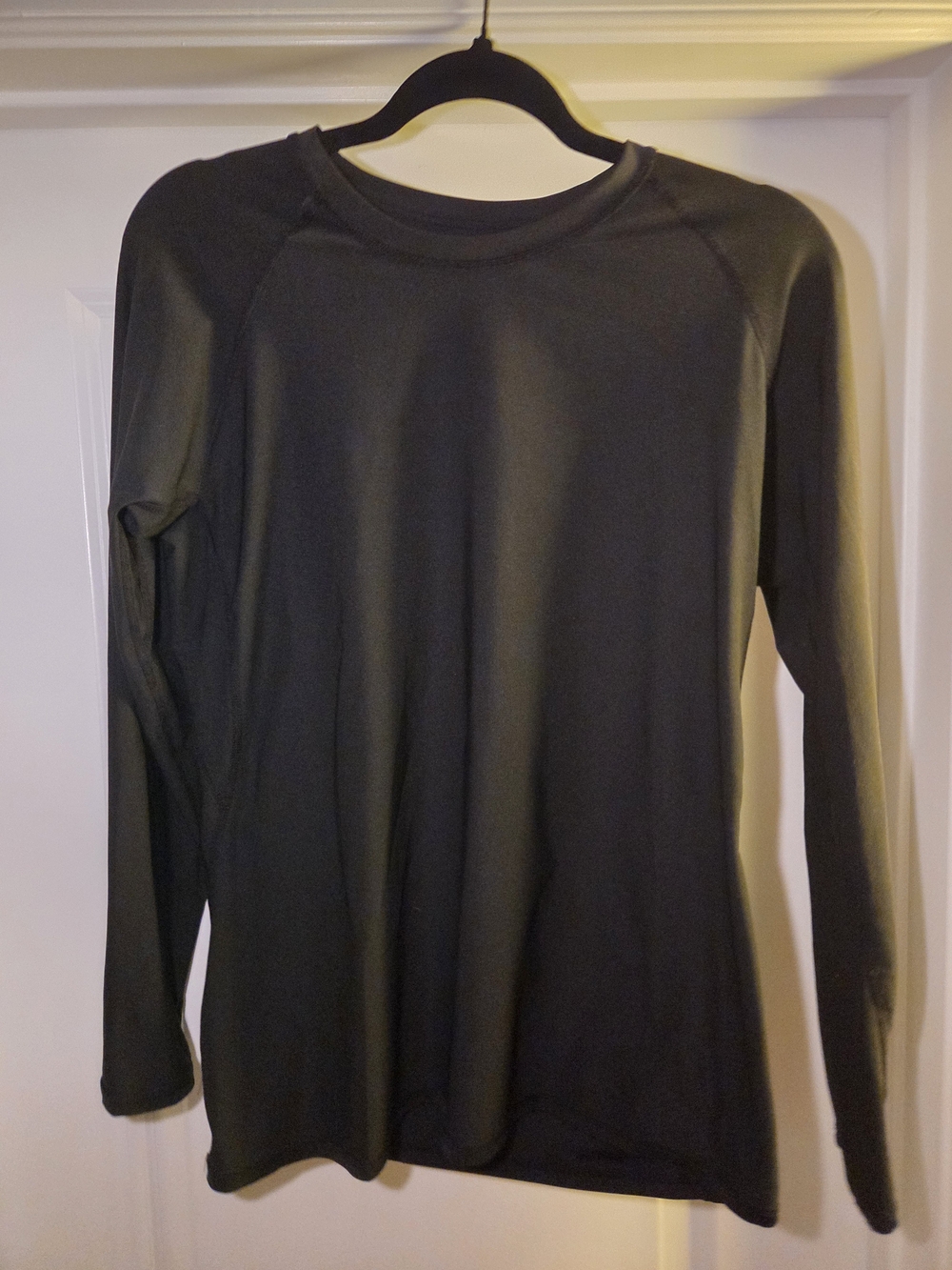 Long Sleeve Crewneck Compression Tee - Black